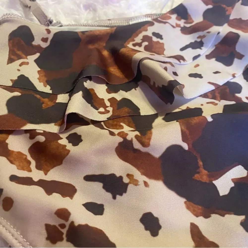 Callie’s Alley Boutique Toddler Girl Cow Print Swimsuit Size 2T